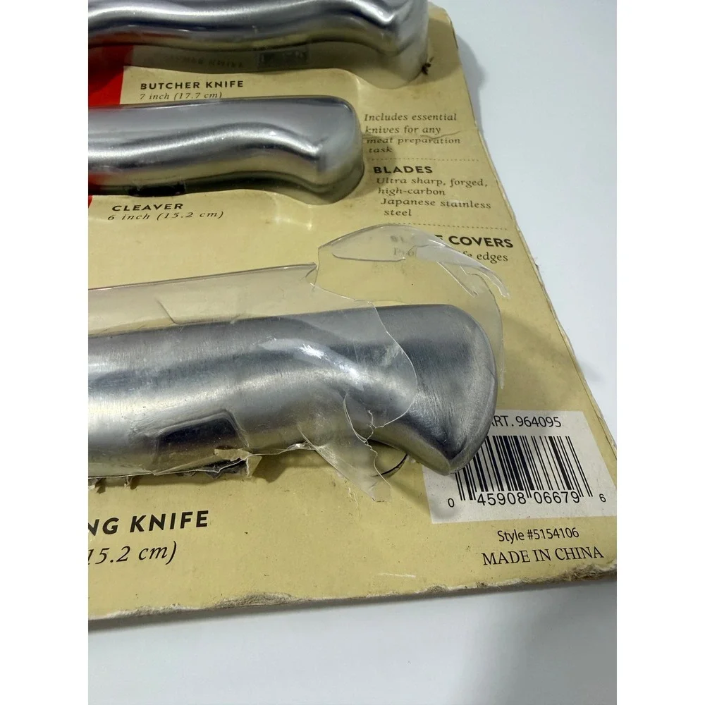 Sabatier Knife Set Meat 3pc Silver New Imperfect Forged Japanese Stainless Steel
